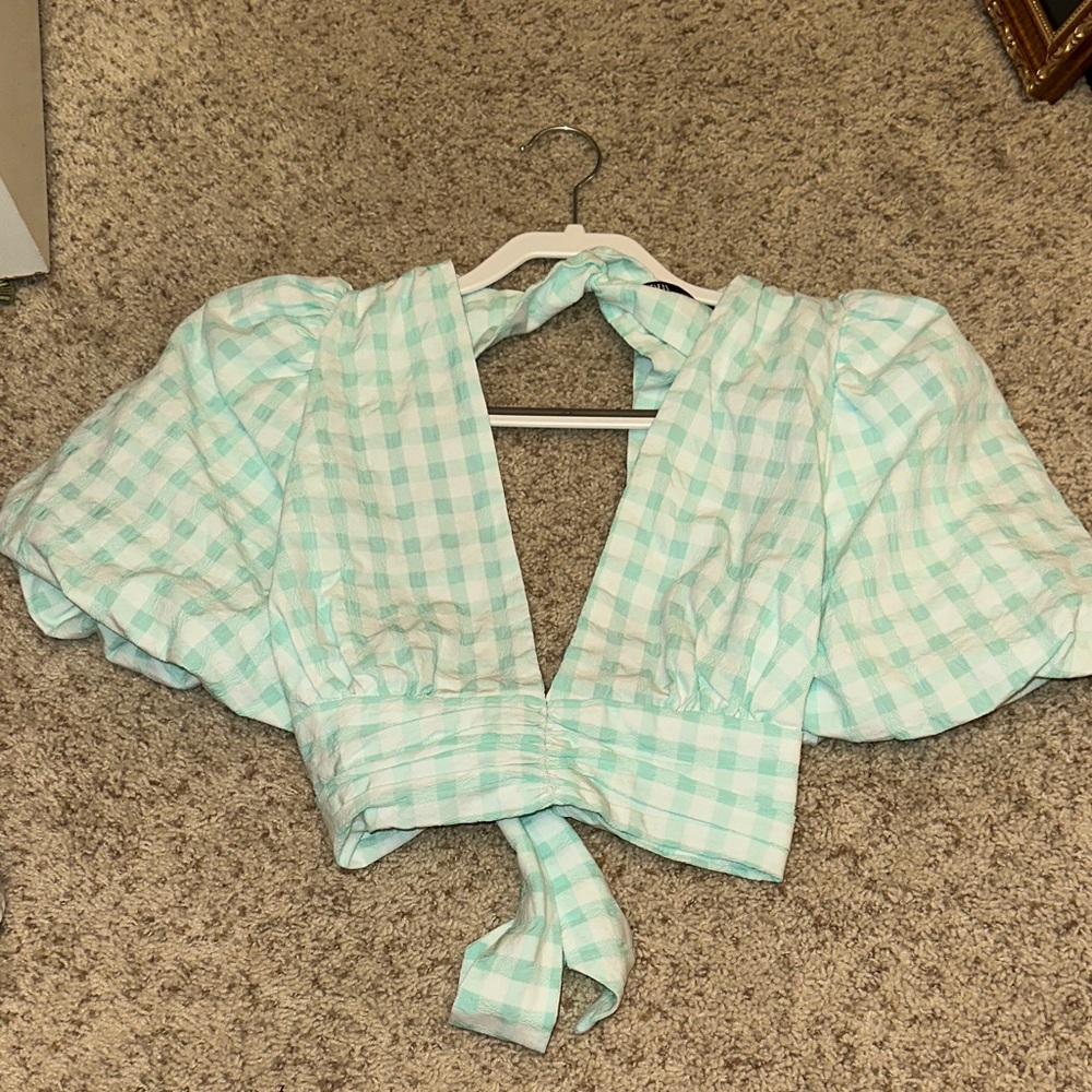 Zara Checkered Women's Top